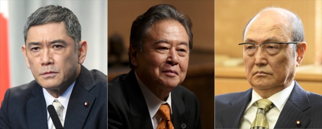 ドラマ『日本沈没―希望のひと―』に出演する(左から)杉本哲太、風間杜夫、石橋蓮司