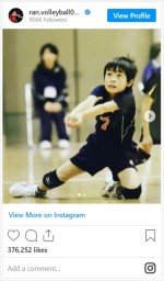 男子バレー“龍神NIPPON”、高橋藍の幼少期ショット　※「高橋藍」インスタグラム