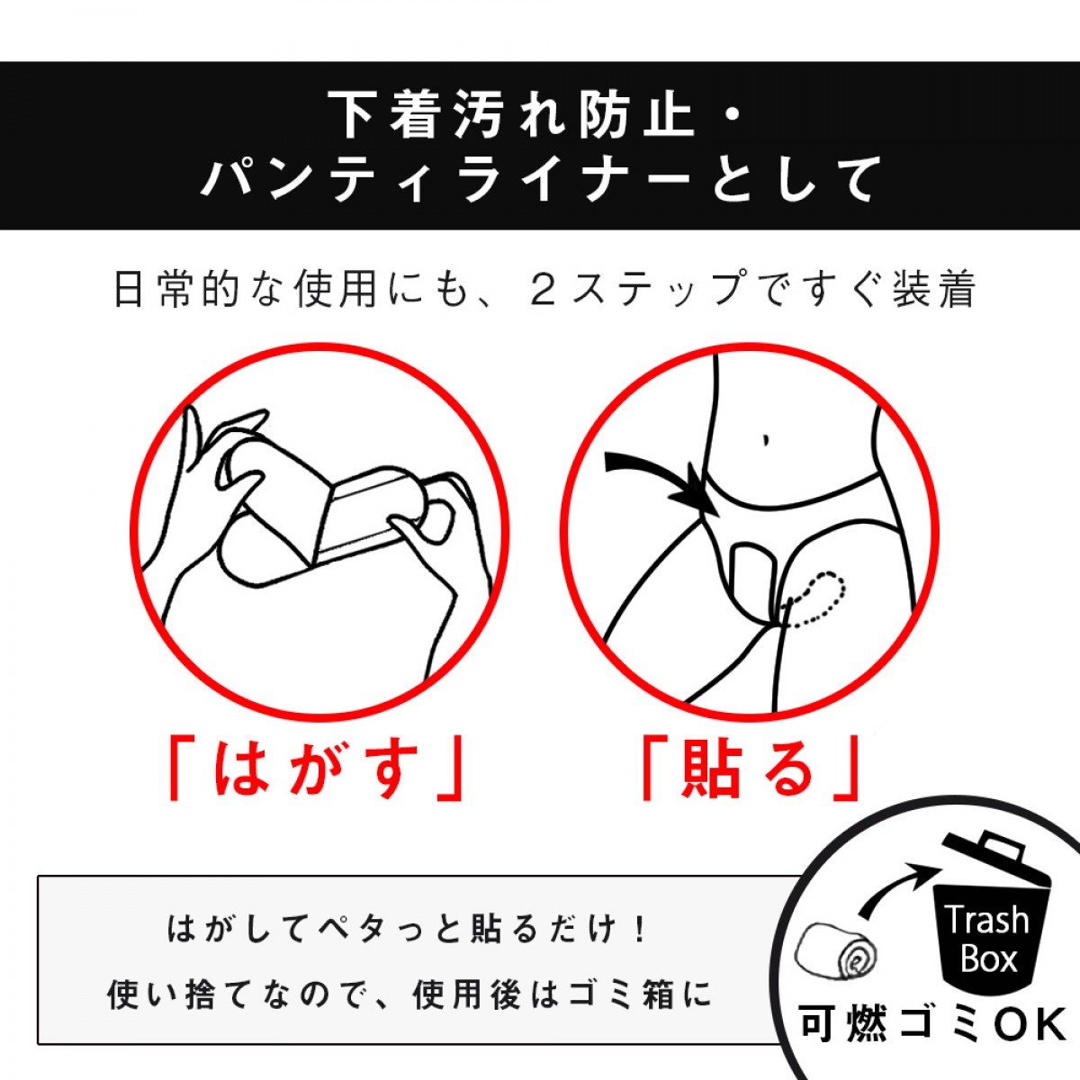 アミーライナー　Tバックタイプ（【布製】使い捨ておりものシート・ナプキン）