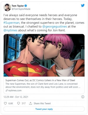 スーパーマンのコミック新シリーズを手掛けるトム・テイラーのツイッターより