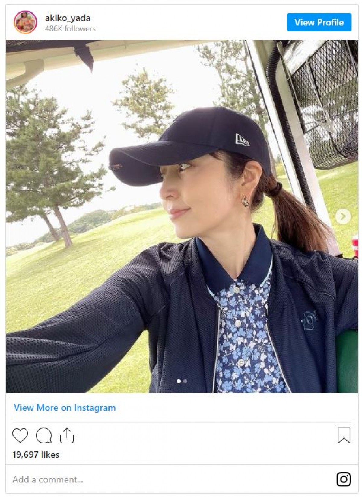矢田亜希子、“ミニスカワンピ”のゴルフウェアに反響「お綺麗過ぎです」「一緒にコース周りたい～」