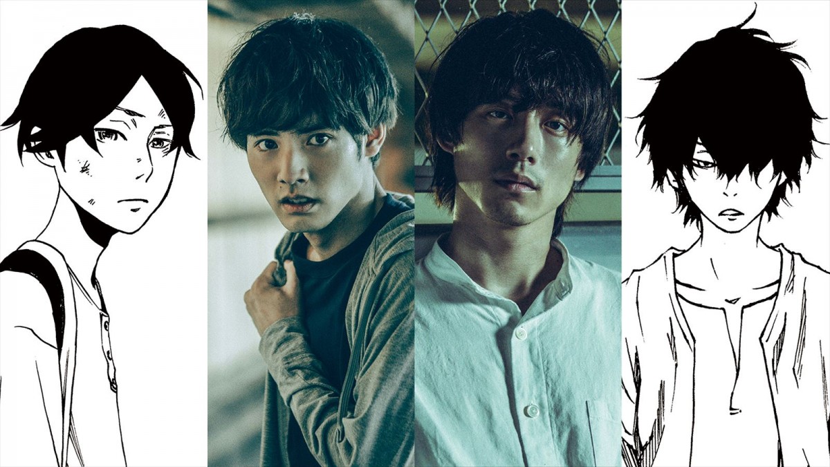 『WOWOWオリジナルドラマ ヒル』(左から)原作・ユウキ、Season1主演・ユウキ役の赤楚衛二、Season2主演・カラ役の坂口健太郎、原作・カラ