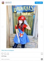 かわいいマリオコスプレでUSJを満喫　※「足立梨花」インスタグラム