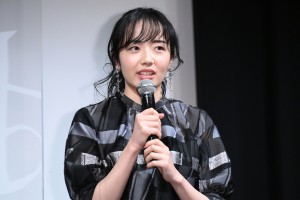 映画『さがす』完成披露試写会に登場した森田望智