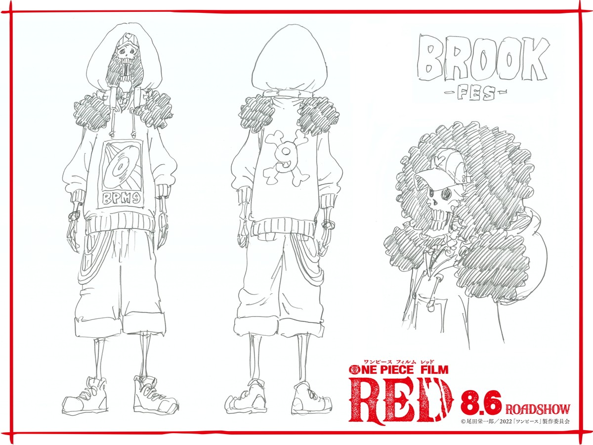 『ONE PIECE FILM RED』尾田栄一郎描きおろし“フェス衣裳”キャラ設定画を一挙解禁