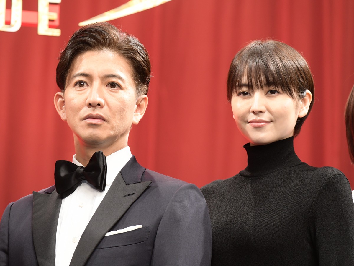 映画『マスカレード・ナイト』完成披露試写会に登場した木村拓哉、長澤まさみ