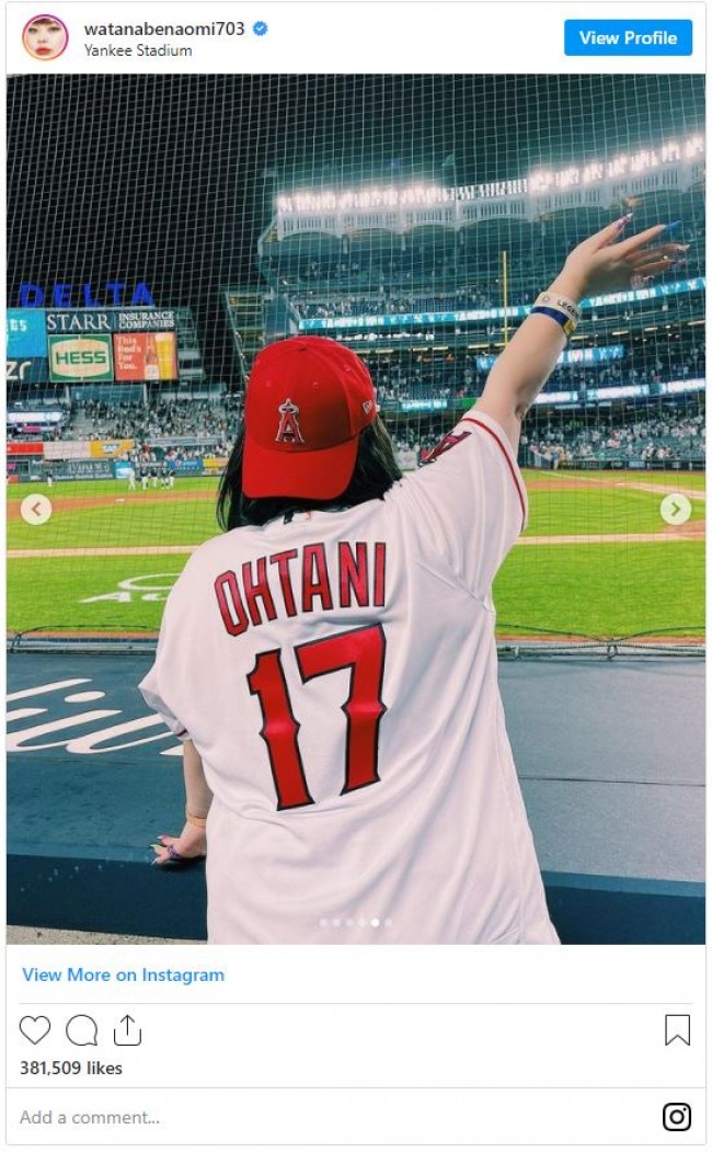 渡辺直美 大谷翔平の試合を観戦 ベースボールルックに かわいい の声 21年8月17日 写真 エンタメ ニュース クランクイン
