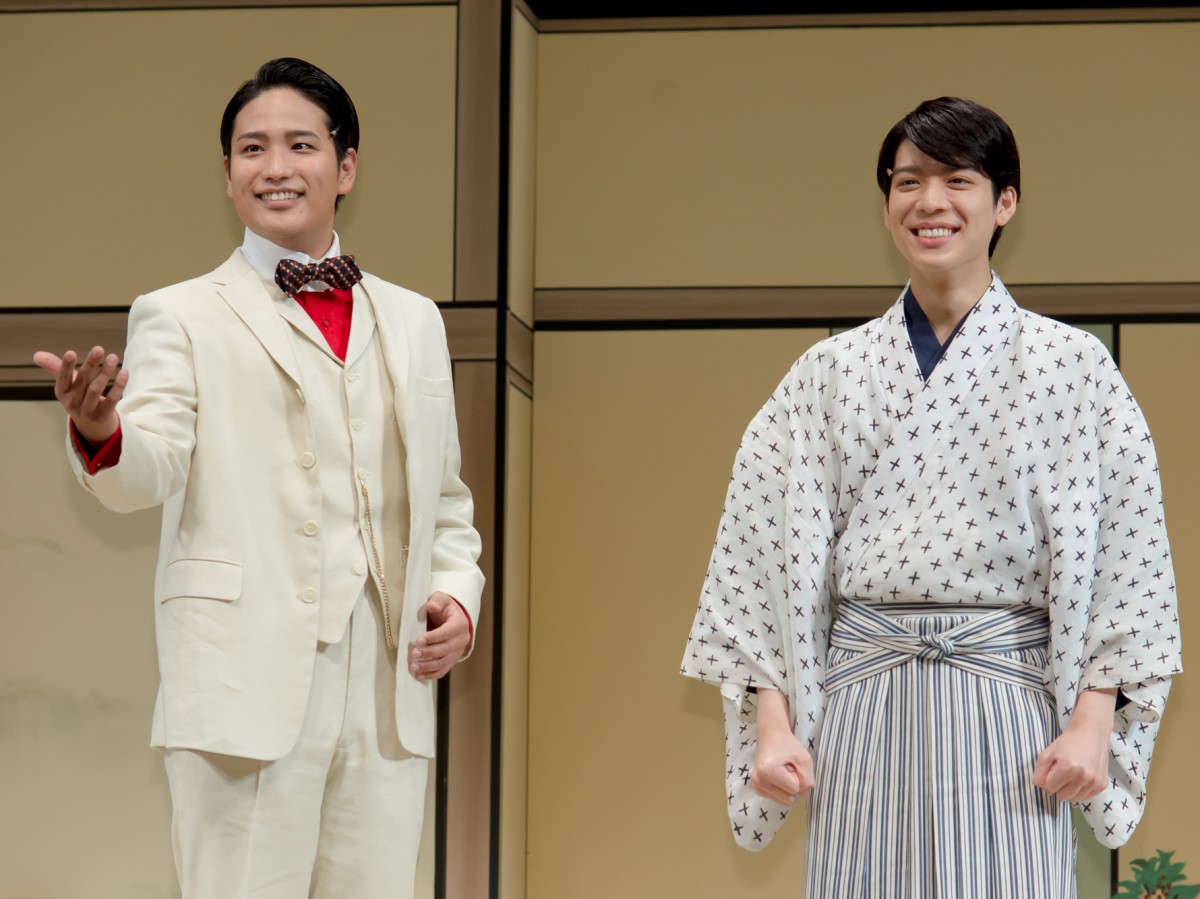舞台『赤シャツ』取材会に出席した桐山照史(ジャニーズWEST)、松島聡(Sexy Zone)