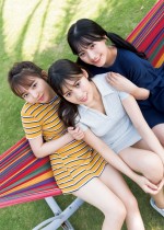 左から塚田百々花、光野有菜、蓼沼優衣　「週刊ヤングジャンプ」（集英社）41号より　（C）Takeo Dec.／集英社