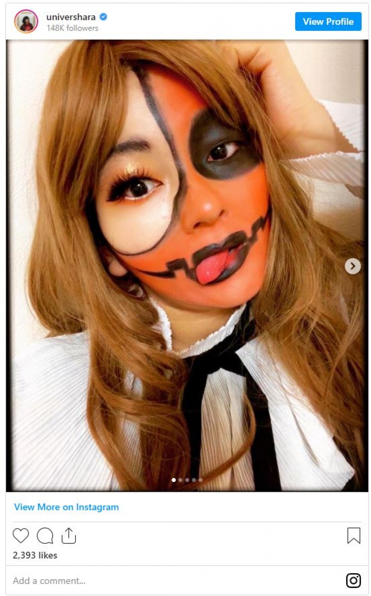 ゆにばーす・はら、ハロウィン“詐欺メイク”に反響「かわいい」「天才」