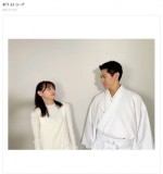 西野七瀬＆永山絢斗　にらめっこ中　※ドラマ『言霊荘』公式ブログ