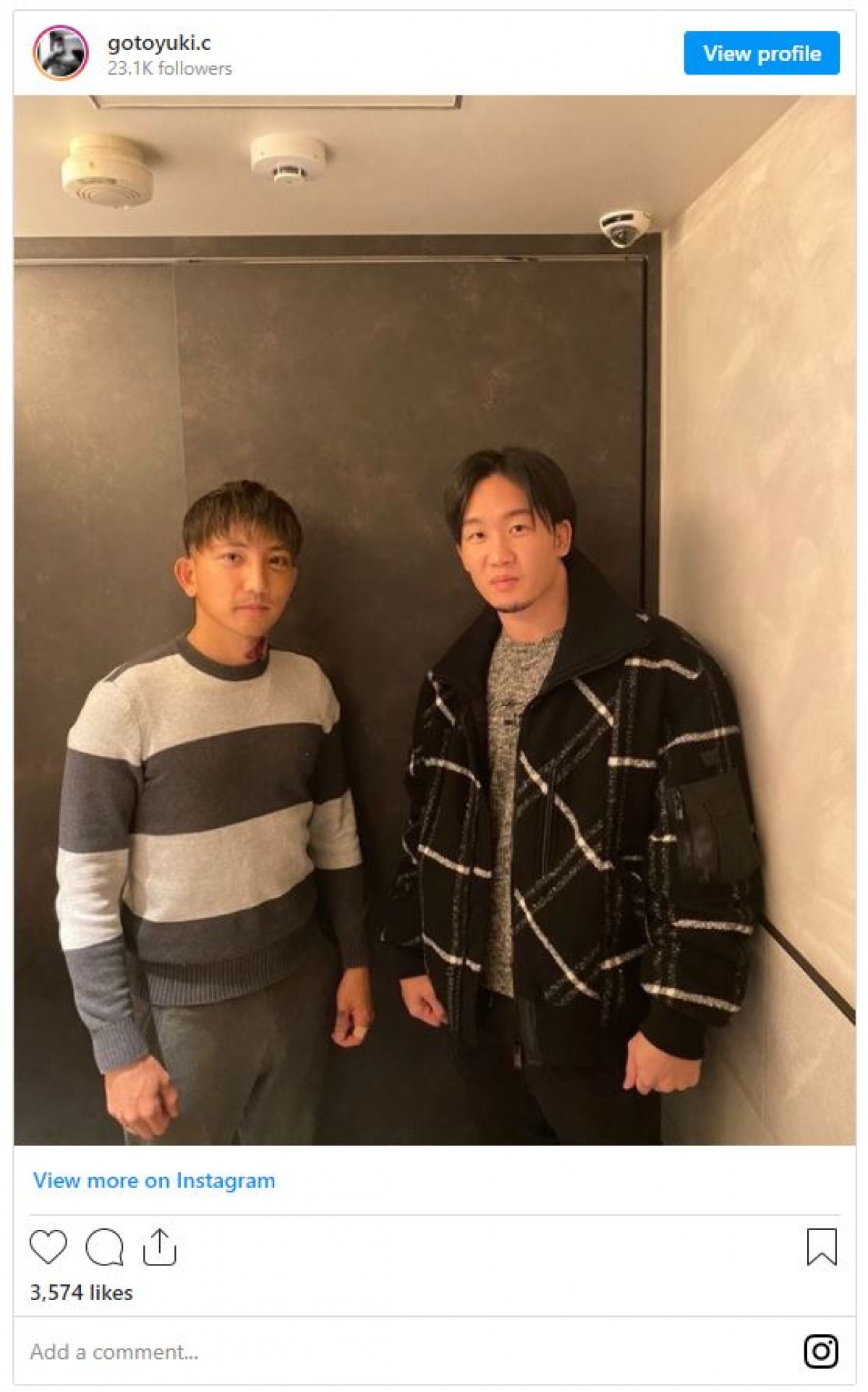 朝倉未来との2ショット　※「後藤祐樹」インスタグラム