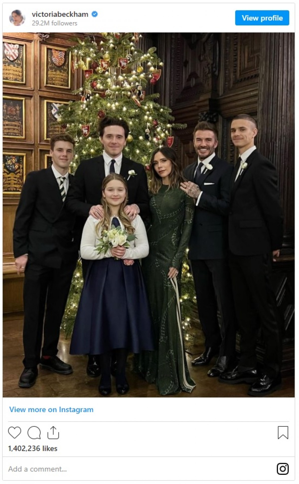 ベッカム家勢ぞろい！　圧倒的オーラのクリスマス家族写真公開