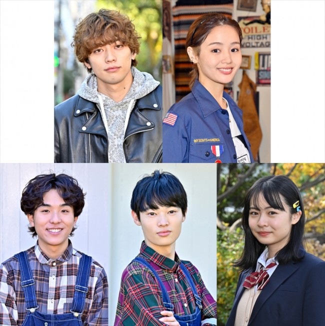 ドラマ『ファイトソング』に出演する(上段左から)東啓介、藤原さくら、(下段左から)若林時英、窪塚愛流、莉子