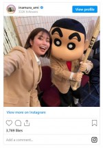 稲村亜美、しんちゃんと2ショット　※「稲村亜美」インスタグラム