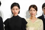 映画『由宇子の天秤』舞台あいさつに登場した（左から）河合優実、瀧内公美