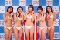 「グラビアネクスト2021」最終審査にて　（左から）鈴丸すう、清水ひな、檸檬、ゆき、片桐桜