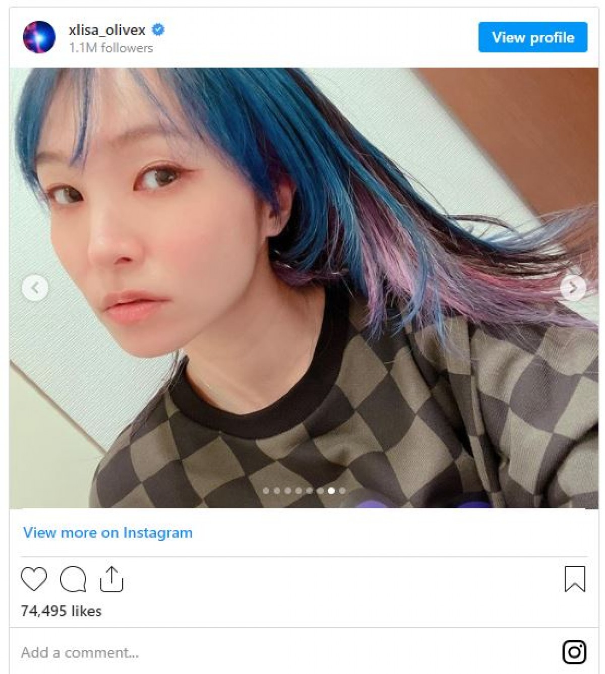 LiSA、あざやかな真っ青ヘアに大変身にファン「びっくり」「やばい…かっこいい！」