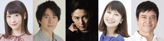 舞台『スラムドッグ$ミリオネア』に出演する(左から)唯月ふうか、村井良大、屋良朝幸、大塚千弘、川平慈英