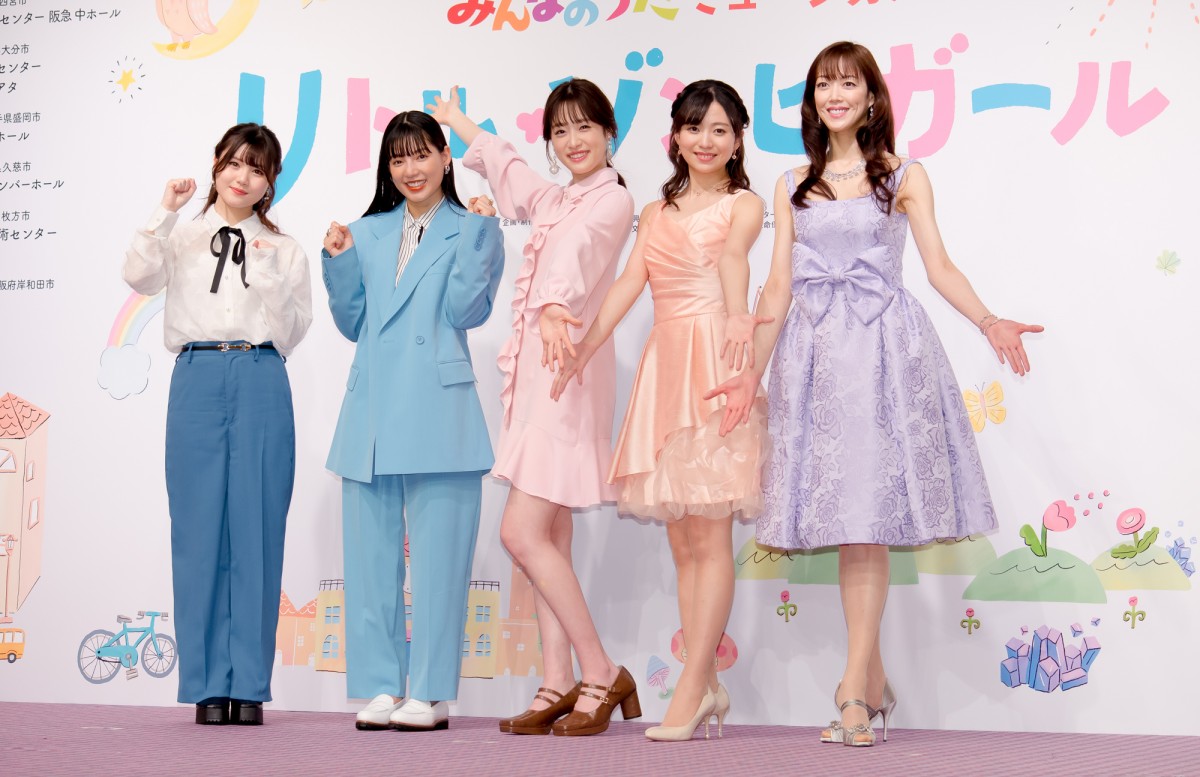 (左から)乃木坂46・伊藤理々杏、石井杏奈、高橋ひかる、熊谷彩春、大和悠河 NHK みんなのうた ミュージカル『リトル・ゾンビガール』歌唱披露イベント