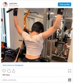 トレーニング中の様子を公開した時東ぁみ　※「時東ぁみ」インスタグラム