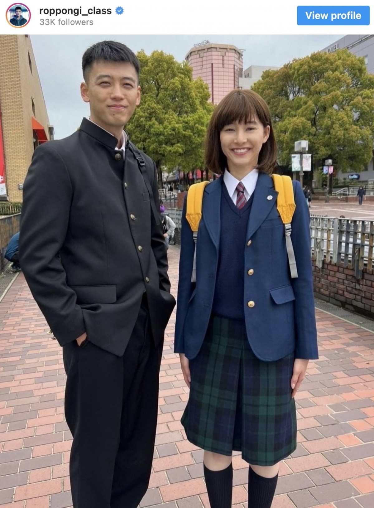 『六本木クラス』竹内涼真＆新木優子の制服姿を公開　「似合ってる」「違和感ない」と反響