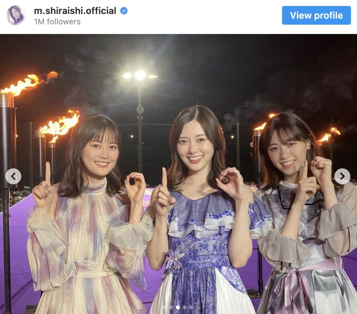 (左から)生田絵梨花、白石麻衣、西野七瀬 ※「白石麻衣」インスタグラム