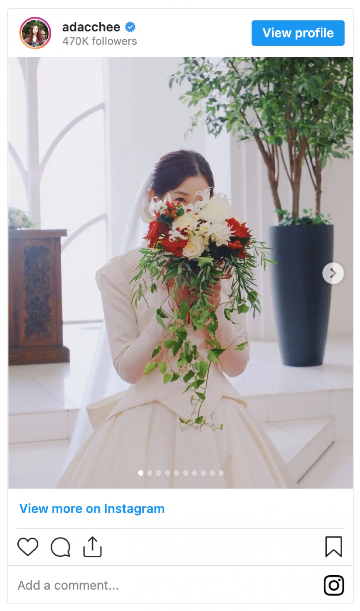 足立梨花、純白ウエディングドレス姿に反響「美しすぎる」「似合ってて素敵」