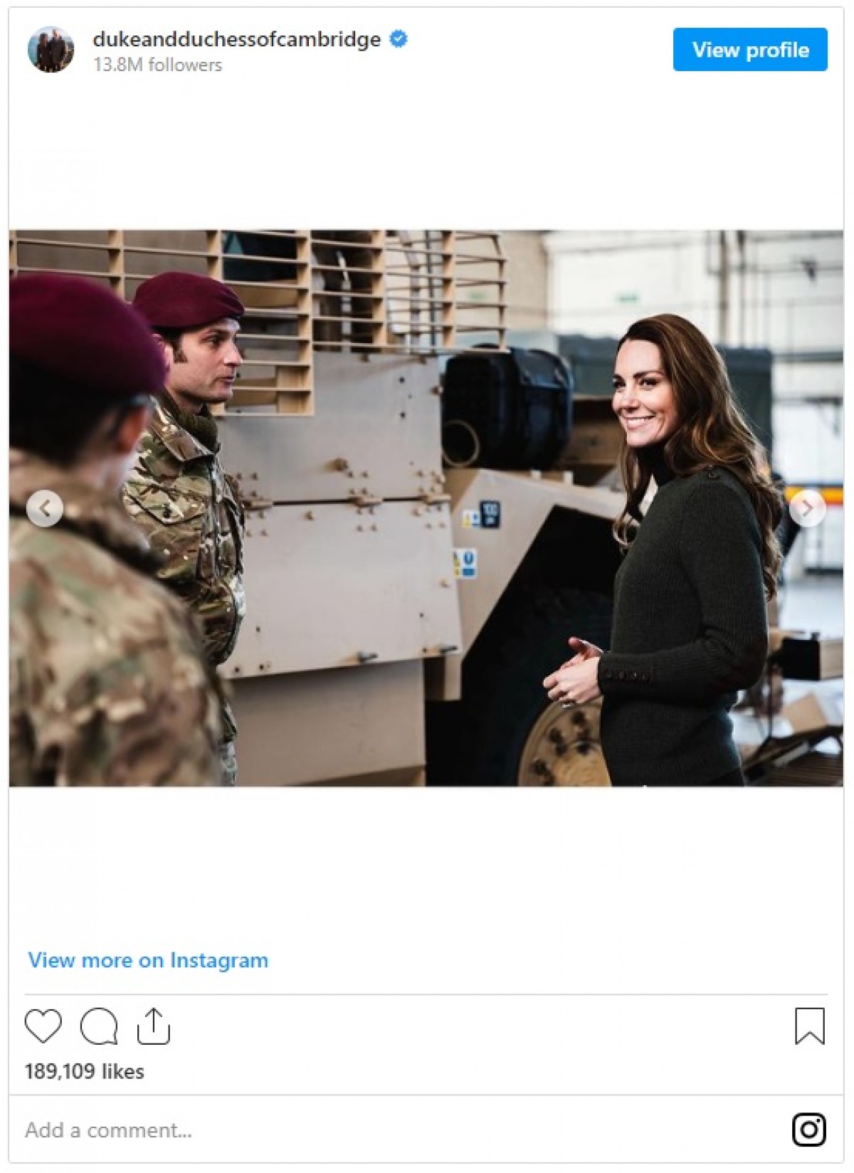 英王室キャサリン妃、軍隊記念日にミリタリールックをSNSで公開