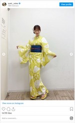 浴衣姿を披露した鷲見玲奈 ※「鷲見玲奈」インスタグラム