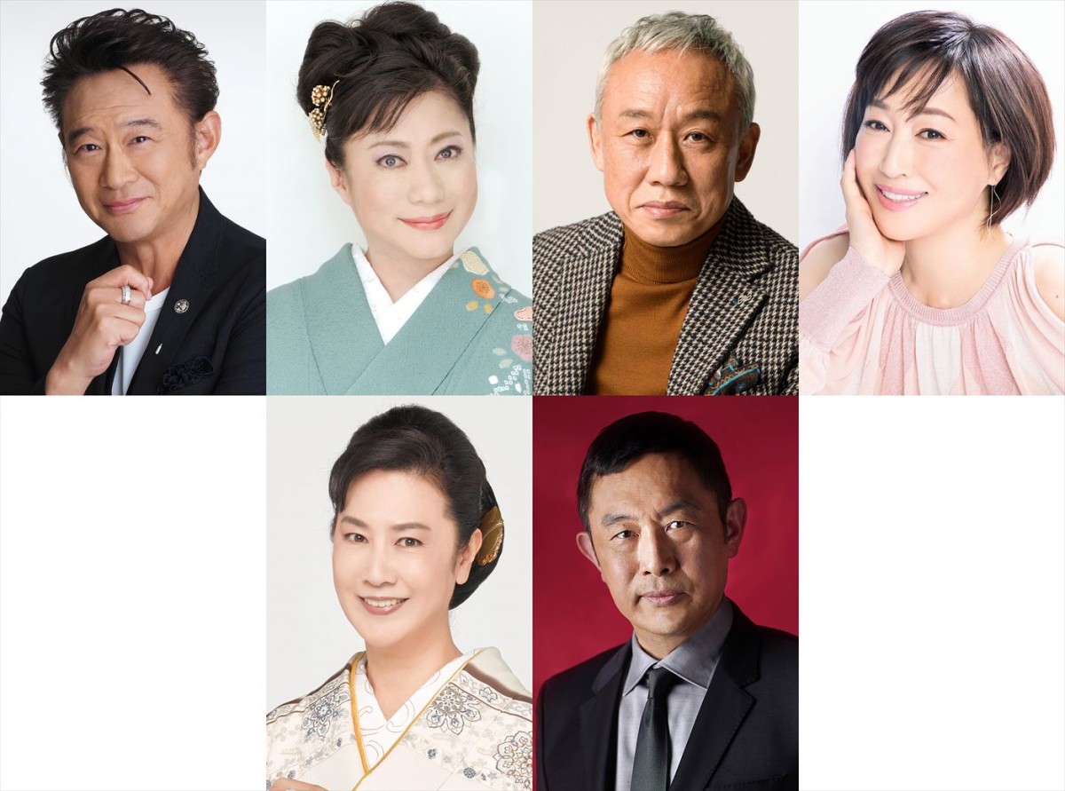 ドラマ『警視庁考察一課』に出演する(上段左から)船越英一郎、山村紅葉、西村まさ彦、高島礼子、(下段左から)名取裕子、内藤剛志