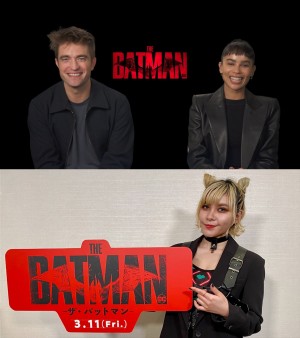 映画『THE BATMAN－ザ・バットマン－』（写真上左より）ロバート・パティンソン＆ゾーイ・クラヴィッツに（写真下）声優・ファイルーズあいがインタビュー