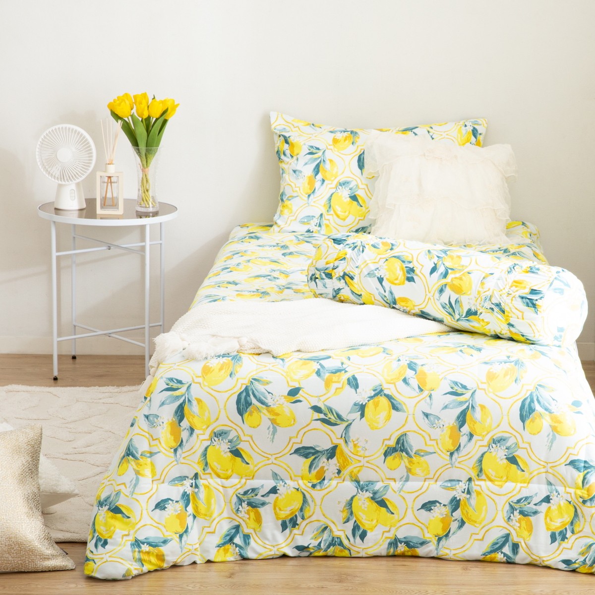 Francfranc、接触冷感寝具「ふわろ」に新柄！ 夏らしい草木柄＆レモン