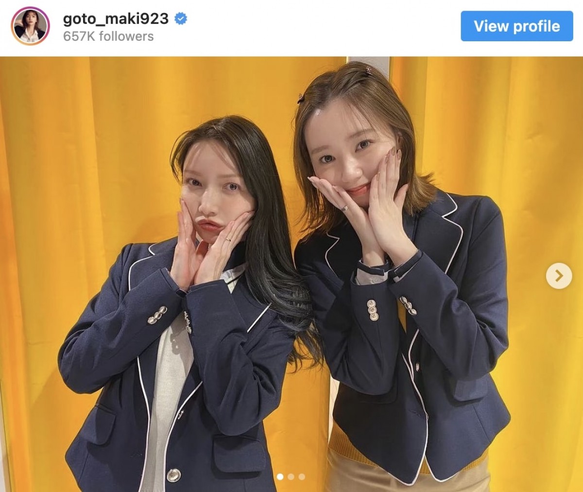 (左から)後藤真希、江野沢愛美 ※「後藤真希」インスタグラム