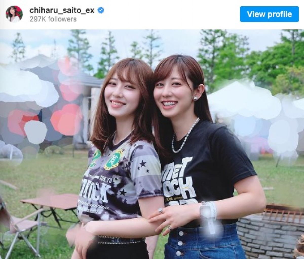 斎藤ちはるアナ、妹とのフェス写真に反響　「美人姉妹」「最強に可愛い姉妹」