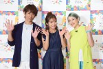 「ITOCHU SDGs STUDIO KIDS PARK」オープン記念イベントに出席した（左から）杉浦太陽、辻希美、SHELLY