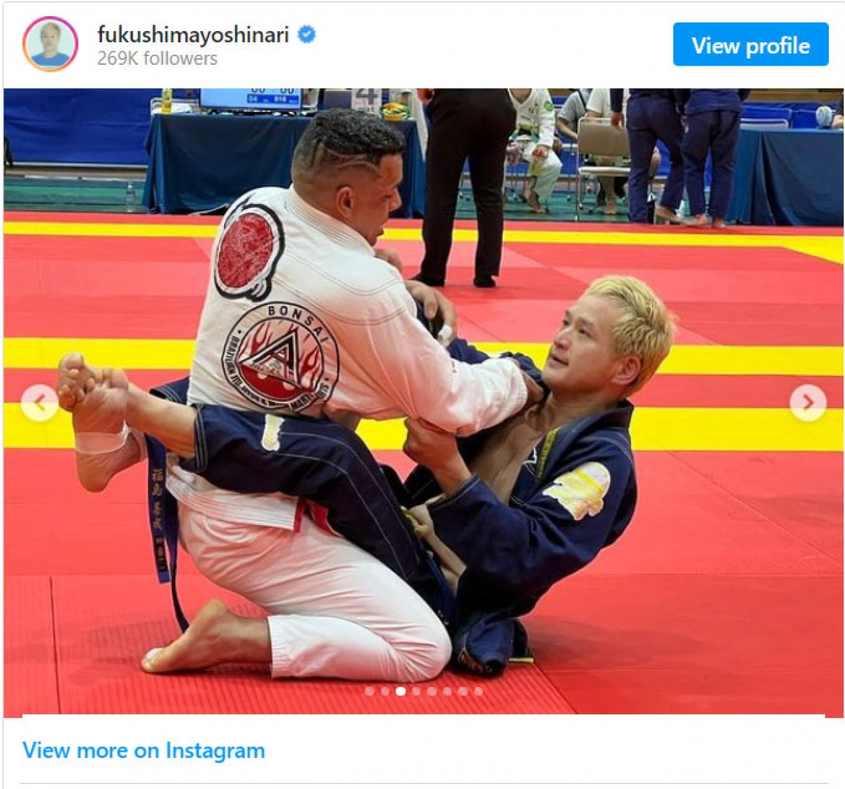 44歳・ガリットチュウ福島善成、全日本柔術大会で優勝を報告　「マジで死ぬかと思いました」