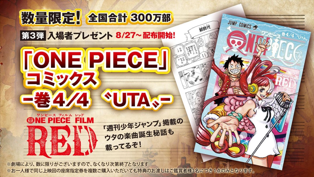 『ONE PIECE FILM RED』、興収100億円突破目前！　シリーズ史上No.1ヒットを記録