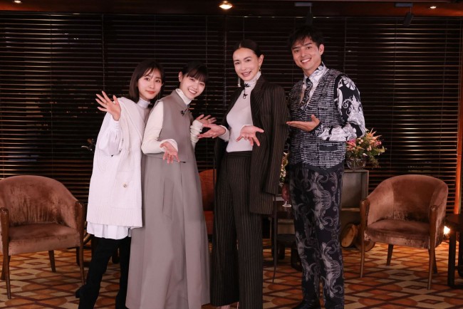 10月17日放送の『グータンヌーボ2スペシャル』より(左から)MCの田中みな実、西野七瀬、長谷川京子、満島真之介
