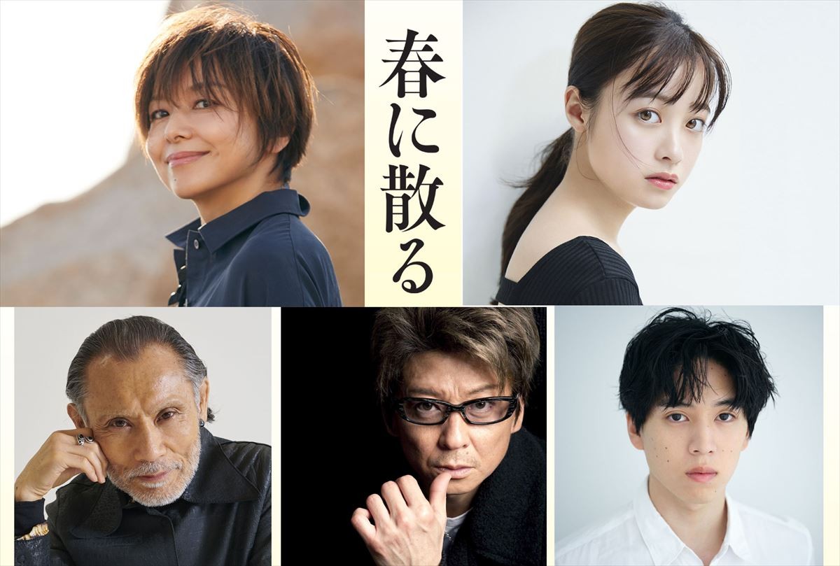 映画『春に散る』に出演する(上段左から)山口智子、橋本環奈、(下段左から)片岡鶴太郎、哀川翔、坂東龍汰