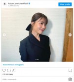 ポニテ×リボンの有村架純　※「有村架純」インスタグラム