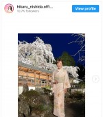 艶やかな着物姿の西田ひかる　※「西田ひかる」インスタグラム