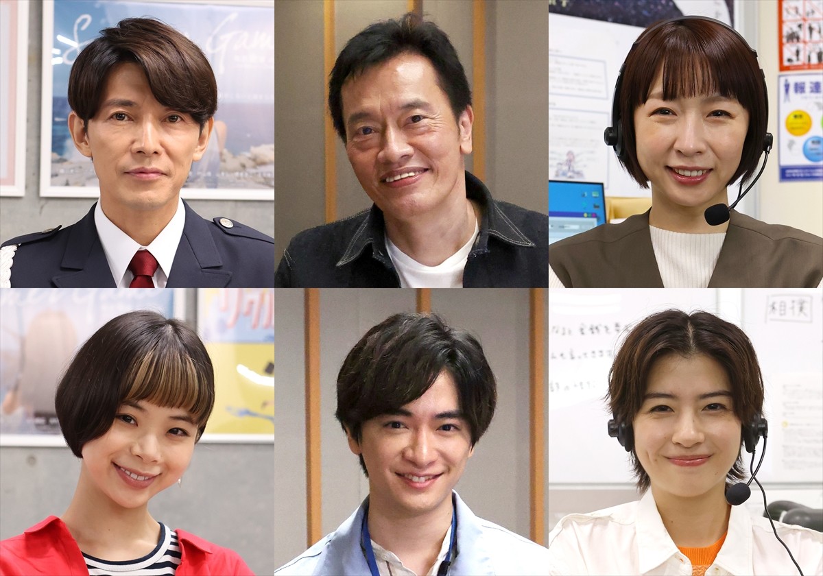 3夜連続ドラマ『脚本芸人』に出演する(上段左から)藤木直人、遠藤憲一、酒井若菜、(下段左から)趣里、知念侑李、佐久間由衣
