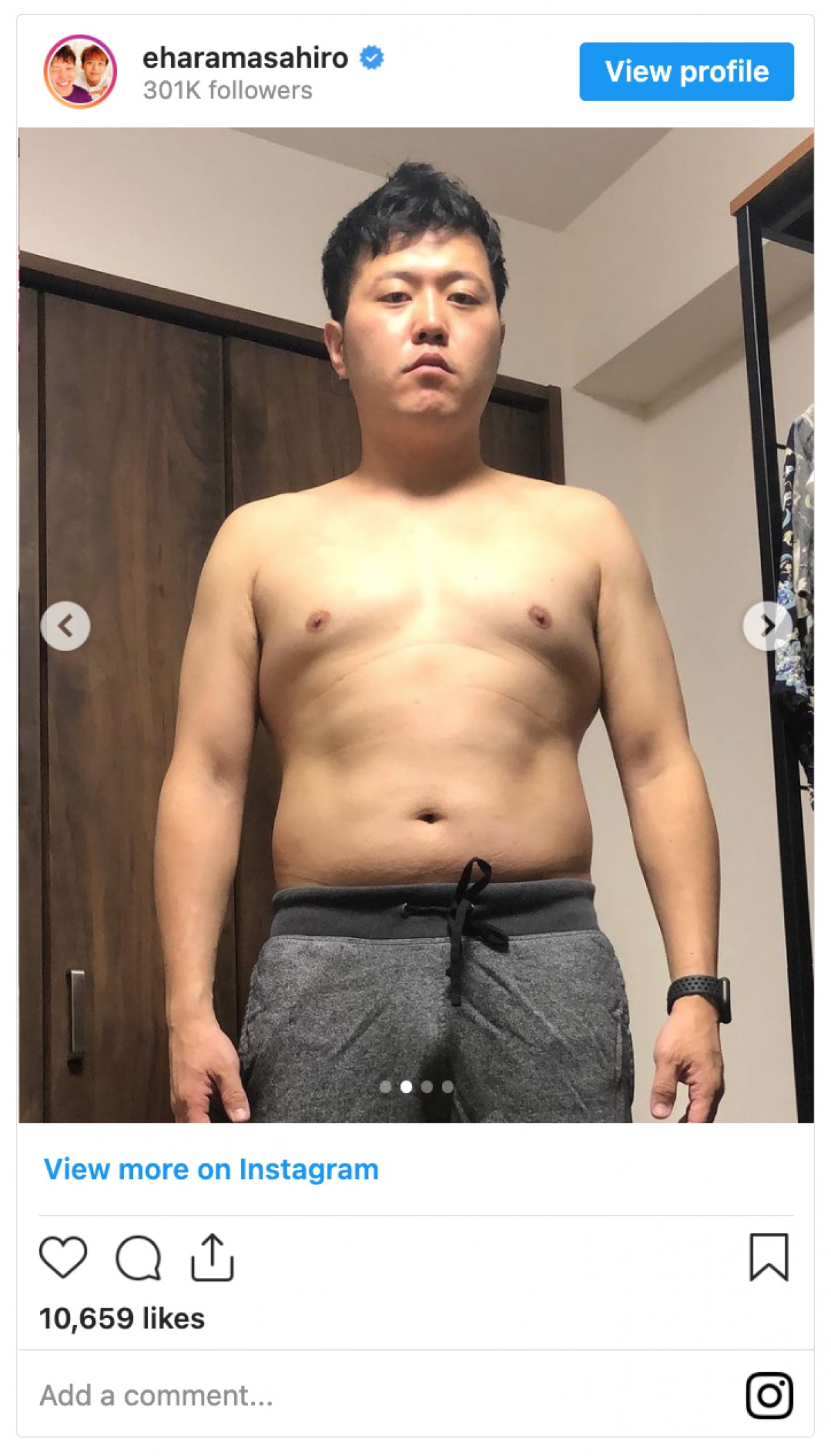 40歳・エハラマサヒロ、“ダイエット成功”12キロ減の美ボディ披露に反響　「めちゃくちゃカッコいい！」「イケオジ」