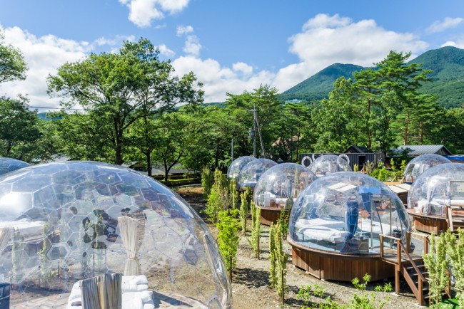 栃木に“国内最大級のグランピングエリア”誕生！　透明テントから空＆自然を楽しめる