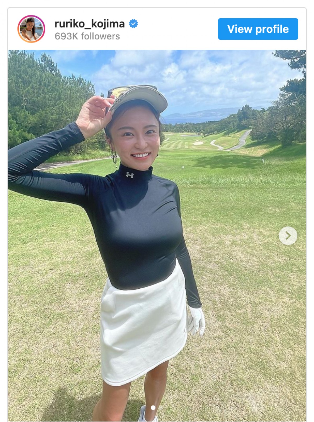 ファンも絶賛のゴルフウェア姿を披露した小島瑠璃子　※「小島瑠璃子」インスタグラム