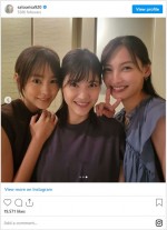 （左から）桐谷美玲、佐藤ありさ、大政絢 ※「佐藤ありさ」インスタグラム