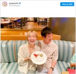 結婚記念日を報告した市井紗耶香 ※「市井紗耶香」インスタグラム