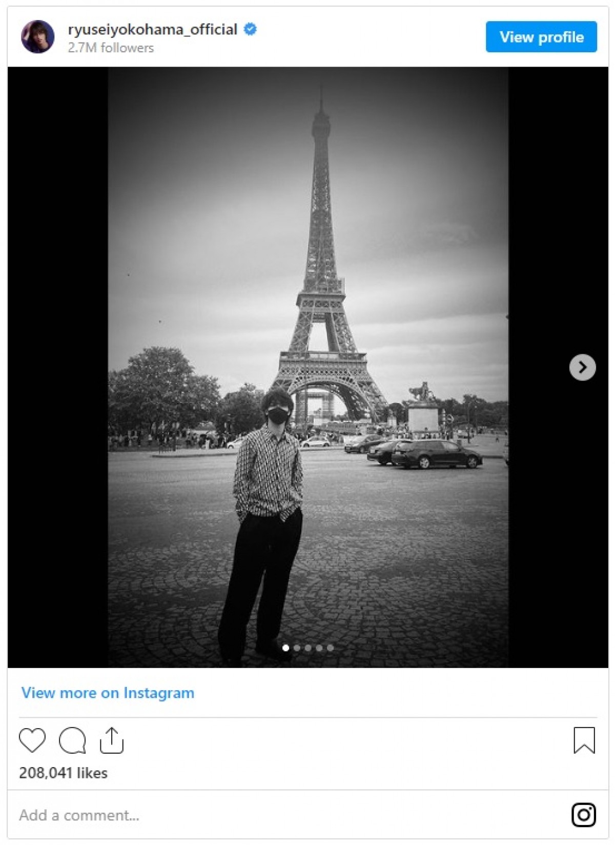 横浜流星、パリの街に佇むショットに反響　「写真集にして」「全部が絵になる」