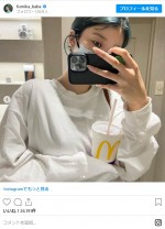 青髪にイメチェンした馬場ふみか　※「馬場ふみか」インスタグラム